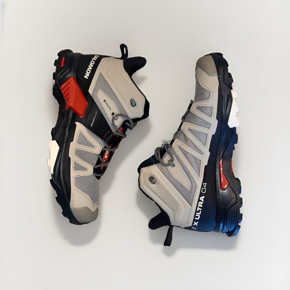 Salomon X Ultra 4 Mid Gore-Tex Hiking Boots Waterproof Vintage Khaki Black US 13 - Picture 8 of 14